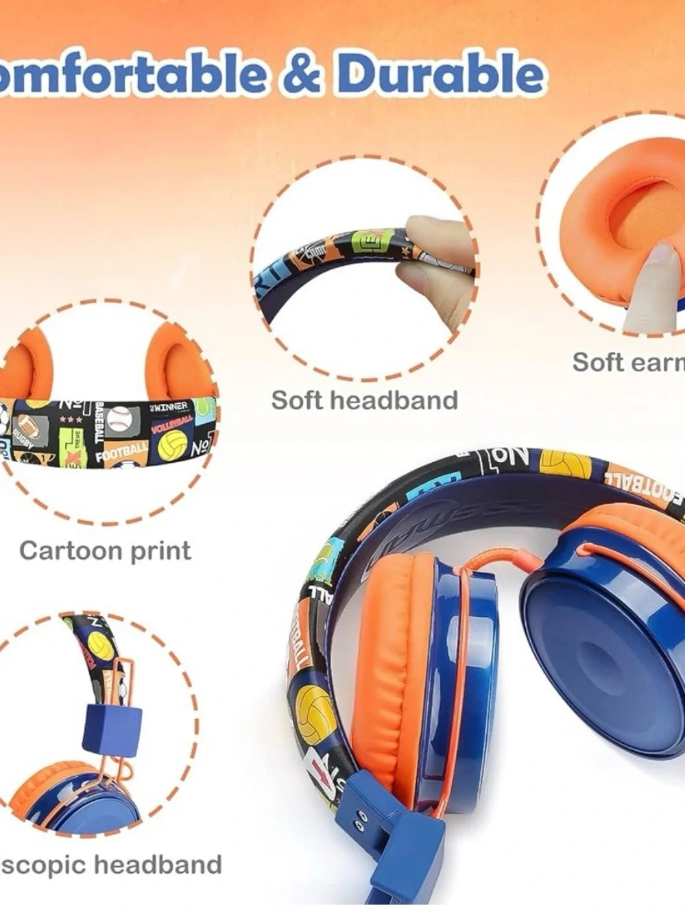(2) Baseman Kids Headphones